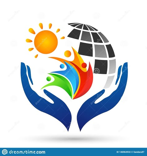 Sun People, Education Logo Design, Globe Logo, People Logo, Protect Family, Sun Logo, Education Logo, Care Logo, Hand Logo