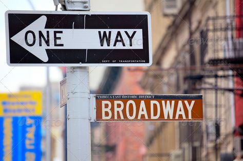 Broadway Street Sign, One Way Street Sign, One Way Street, Kokopelli Art, Broadway Street, Arrow Wood Sign, Idea Drawing, Aesthetic Color, Art Shows