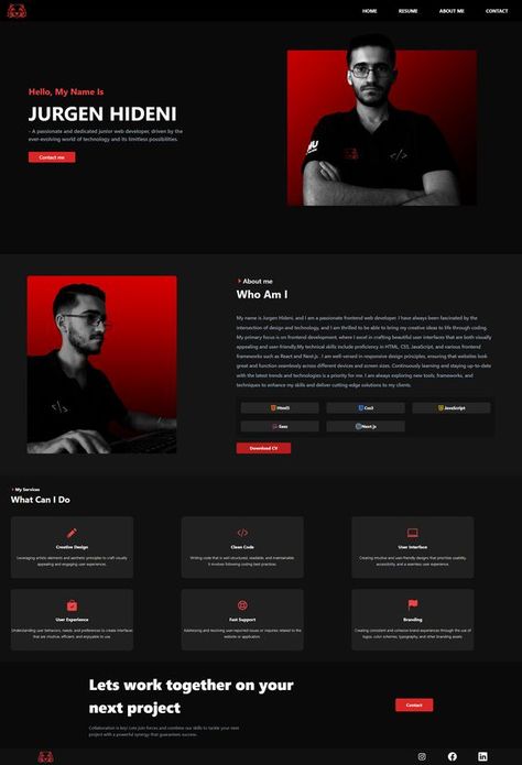 Portfolio Web Design Developer Profile Picture, Web Profile Design, Personal Website Design Ideas, Web Design Portfolio Website Layout, Best Portfolio Design, Uiux Portfolio, Profile Web Design, Web Developer Portfolio Website, Ui Ux Designer Portfolio