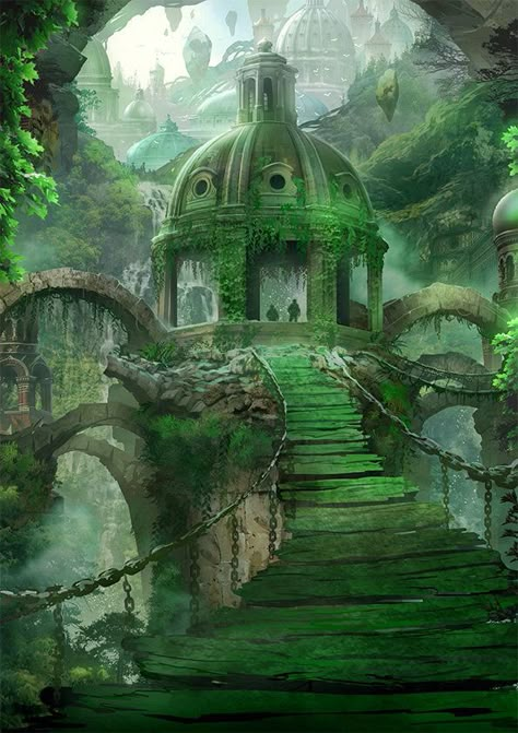 18.04.18 Landscape Architecture Concept, Lost Temple, City Ideas, Architecture Concept, Landscape Concept, Fantasy City, Fantasy Setting, Fantasy Places, Fantasy Art Landscapes