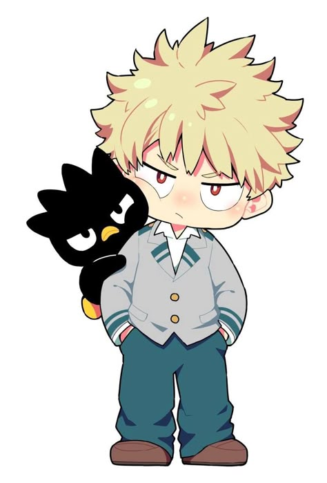 Bakugo Katsuki Fanart Cute, Anime Drawing Books, Badtz Maru, Bakugo Katsuki, Katsuki Bakugo, Chibi Characters, Drawing Stuff, Hero Wallpaper, Kawaii Chibi