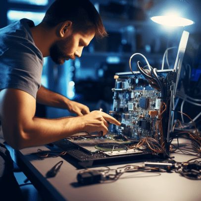 Image of an skilled technician repairing computer in Geebung Building Computer, Computer Technician, Student Aesthetic, Computer Problems, Computer Repair Services, Computer Service, Pc Repair, Computer Engineering, Repair Guide