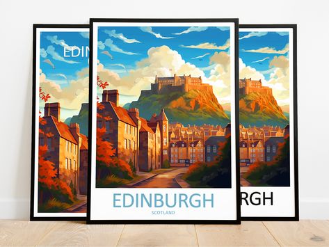 Edinburgh Poster, Edinburgh Art, Edinburgh Travel, Travel Collage, Travel Keepsakes, Travel Painting, Travel Artwork, Travel Postcard, Travel Sketches