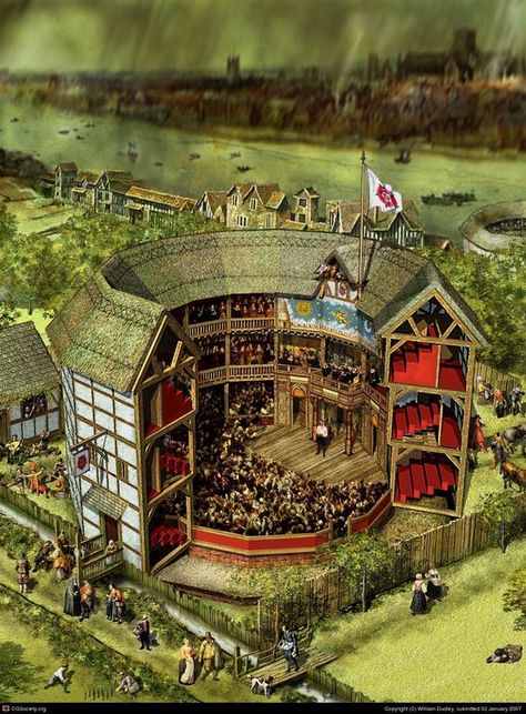 Elizabethan Theatre, Globe Theatre, Romeo Und Julia, Globe Theater, English History, The Middle Ages, A Town, Historical Pictures, British History