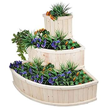 X Large 4 Tiered Corner Garden Level Steps Wooden Decking Patio Planter Trough (Natural) : Amazon.co.uk: Garden & Outdoors Tiered Wooden Planters, Tiered Garden Planter, Corner Planters Outdoor, Classic Garden Design, Plant Troughs, Deck Planters, Outdoor Herb Garden, Garden Goals, Tiered Planter