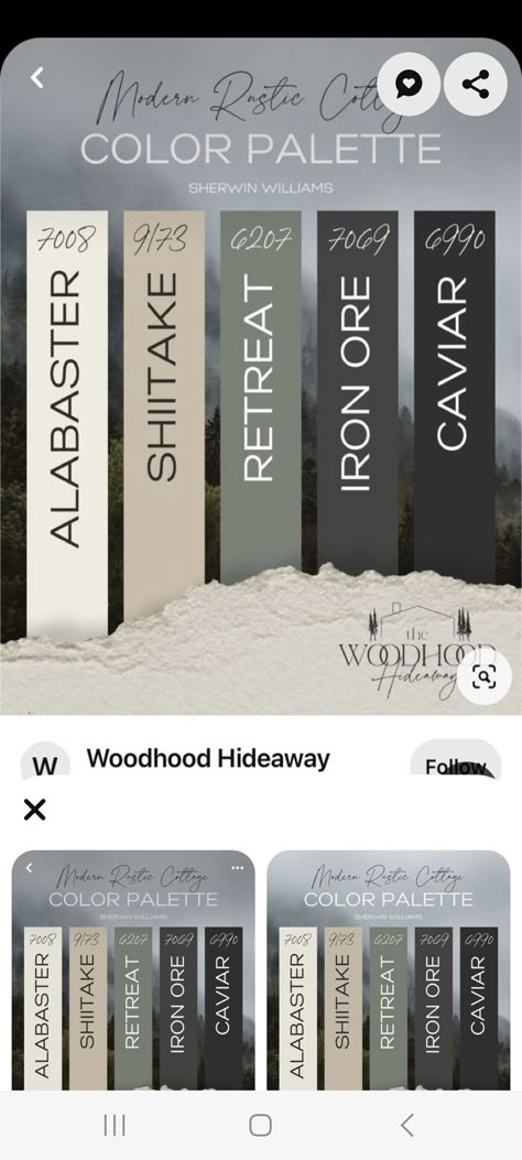 Farmhouse Palette Paint Colors, Neutral House Paint Colors, Color Pallets With Black, Indoor Paint Colors Schemes, Kitchen Colors For Walls Dark Cabinets, Fireplace Colors, Barn Colors, Indoor Paint Colors, Farmhouse Paint Colors Interior