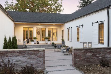 Black Roof House Exterior, Stone Fireplace Wall, Cozy Window Seat, Sliding Shutters, Farmhouse Windows, Belgian Style, Modern Appliances, Irish Cottage, House Window