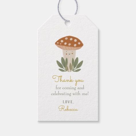 Mushroom Birthday, Birthday Party Snacks, Little Mushroom, Watercolor Baby Shower, Birthday Gift Tags, Birthday Party Theme Decorations, Baby Shower Supplies, Mushroom Design, Baby Shower Invites