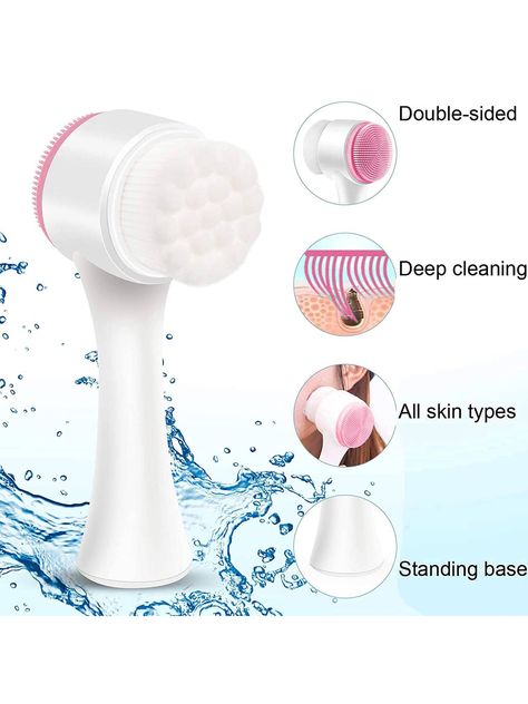 Pink  Collar  Plastic   Embellished   Beauty Tools Facial Brush Cleanser, Facial Scrubber, Face Wash Brush, Facial Cleaning Brush, Face Scrubber, Deep Exfoliation, Exfoliating Brush, Brush Cleanser, Facial Cleaning