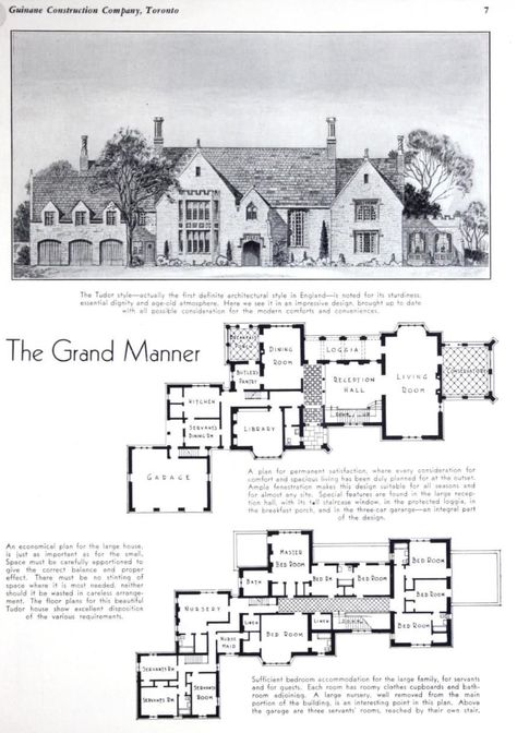 Old House Plans, Manor House Plans, Manor Floor Plan, Vintage Floor Plans, Victorian House Plans, English Manor Houses, Mansion House, Mansion Floor Plan, Vintage House Plans