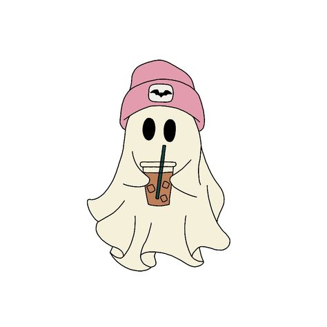 Halloween Cartoons Drawing, Ghost Cartoon Drawing, Halloween Cartoon Art, Cute Ghost Aesthetic, Ghost With Sunglasses Pfp, Ghost Drinking Coffee Tattoo, Ghost With Sunglasses Wallpaper, Cute Ghost Drawings, Ghost With Sunglasses Drawing