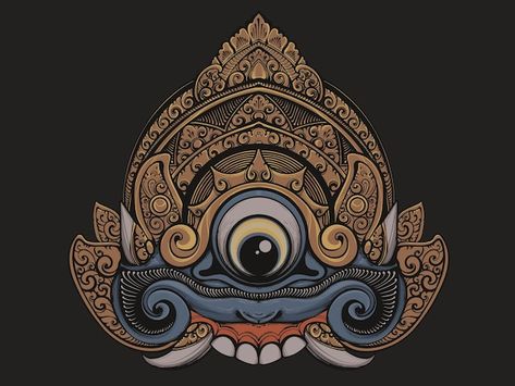 Rangda Bali Art, Ornamen Bali, Nyepi Bali, Bali Artwork, Balinese Tattoo, Barong Bali, Balinese Art, Bali Art, New Tattoo Designs