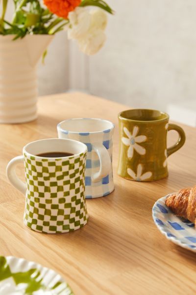 Frankie Patterned Diner Mug | Urban Outfitters Diner Mug, Ceramic Canister, Glass Tea Cups, Bar Items, Glassware Collection, Unique Kitchen, Handcrafted Ceramics, New Years Decorations, Coffee Set