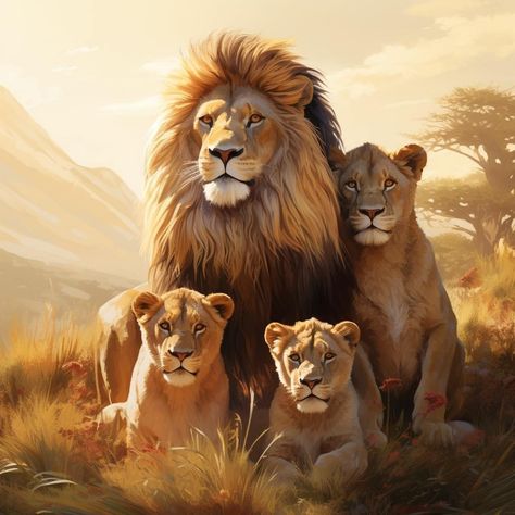 Lion Family Wallpaper, Tattoo Christian, Lion Family, Lion Photography, Wild Lion, Lions Photos, Lion And Lamb, Lion And Lioness, Funny Girly Quote