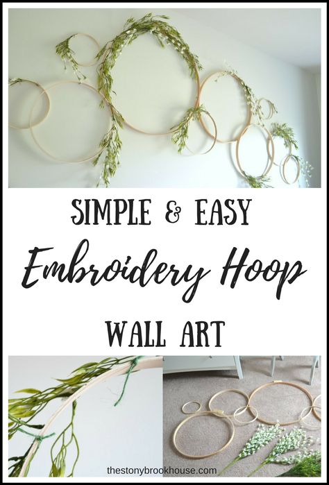 Light and Airy Embroidery Hoop Wall Art Diy Embroidery Hoop Stand, Embroidery Hoop Art Tutorial, Embroidery Hoop Decor, Hoop Art Wall, Hoop Wall Art, Hoop Light, Etsy Embroidery, 1st House, Embroidery Hoop Art Diy