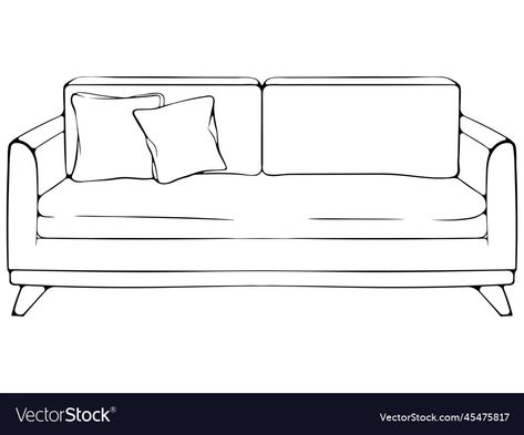 Sofa Sketch, Furniture For Living Room, Doodle Style, Designer Dresses Casual, White Furniture, Vector Illustrations, Upholstered Furniture, Transparent Png, Png Images