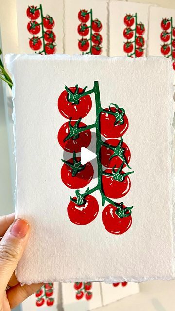 Danielle Lee Art • Printmaker on Instagram: "Printing and prepping tomatoes for a shop restock!! Make sure to follow along for updates so you don’t miss it!!! 🥰❤️🍅 • • • • • • • • #etsyartists #printmaking #blockprinting  #tomatoes #🍅 #inthegarden #foodart #kitchenart #artreel #artinprogress" Bitty Baby, Kitchen Art, Food Art, Printmaking, Make Sure, Block Print, Tomatoes, Instagram, Art