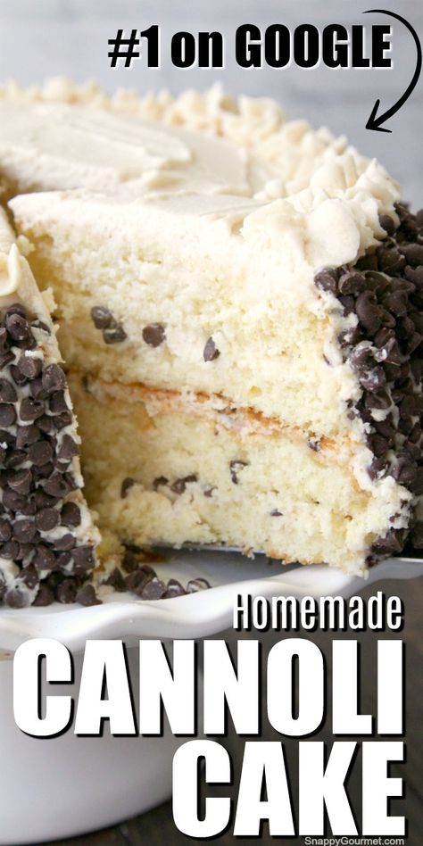 Cannoli Frosting, Cannoli Cake Recipe, Gentilly Cake Recipe, 4 Layer Cake, Homemade Cannoli, Cannoli Cake, Desserts Homemade, Smores Dessert, Cannoli Recipe