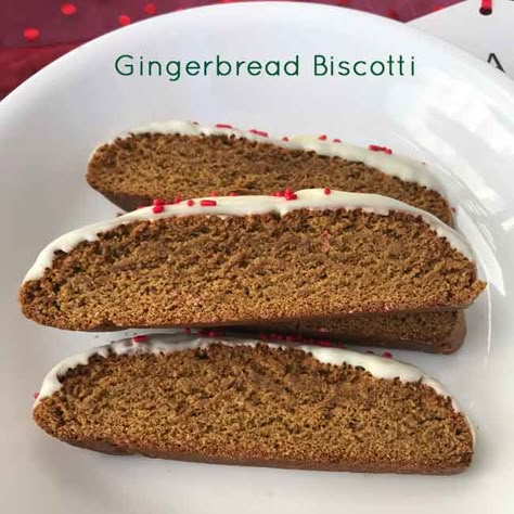 Gingerbread Biscotti Recipe, Best Biscotti Recipe, Gingerbread Biscotti, Easy Biscotti, Easy Biscotti Recipe, Biscotti Recipes, Melted White Chocolate, Easy Gingerbread, Biscotti Cookies