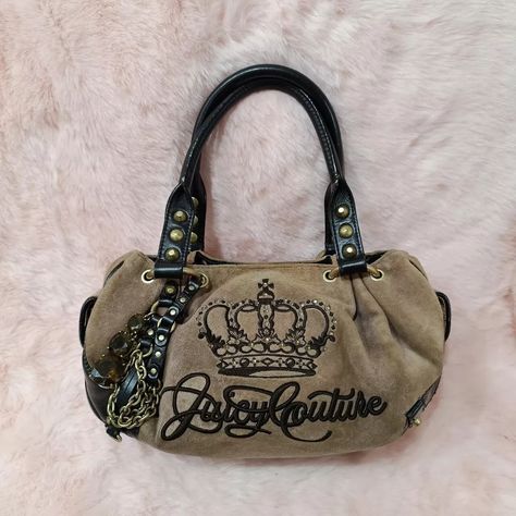 Juicy Couture Bag Purse Vintage Crown Logo Velour Hobo Chain Charm Y2k Bling | eBay 2000s Y2k Accessories, Vintage Juicy Couture Bags, Y2k Items, 2000s Bags, Wwe Shield, 2000s Accessories, Y2k Bags, Juicy Couture Purse, Y2k Accessories