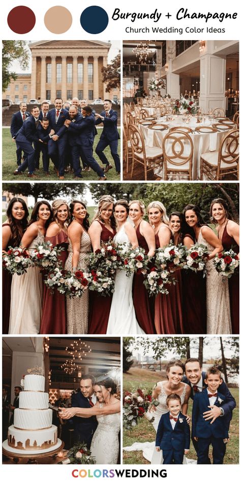 Wedding Colors For December 2023, Champagne And Burgundy Wedding Bridesmaid Dress, Wedding Burgundy And Champagne, Burgundy Blue And Gold Wedding, Burgundy Tan Wedding, Navy Blue Burgundy Gold Wedding Bridesmaid Dresses, Wine Navy And Gold Wedding, Burgundy And Champagne Wedding Colors, Navy Blue Burgundy And Gold Wedding