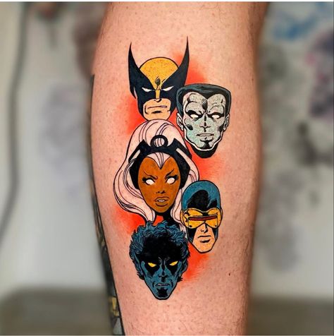 X Men Wolverine Art, X Men Tattoo Ideas, Storm Xmen Tattoo, Dr Doom Tattoo, Xmen Tattoo Ideas, Magneto Tattoo, Geek Tattoo Ideas, Wolverine Tattoo Ideas, X Men Tattoo