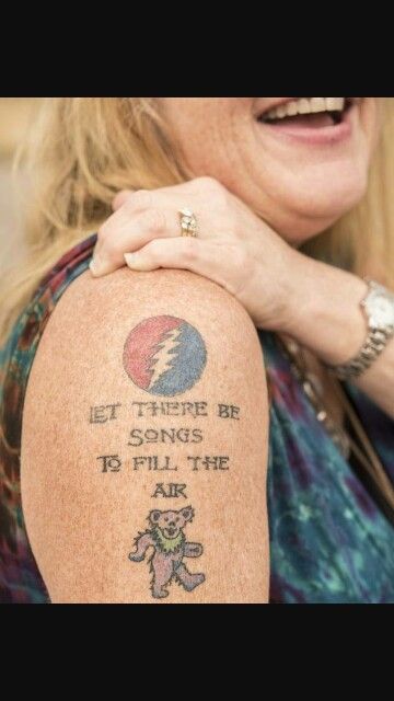 Let there be Songs to fill the Air. Grateful Dead Let There Be Songs To Fill The Air, Grateful Dead Tattoo Ideas, Grateful Dead Bear Tattoo, Grateful Dead Lyrics, Grateful Dead Tattoo, Bolt Tattoo, Air Tattoo, Grateful Dead Bears, Brain Tattoo