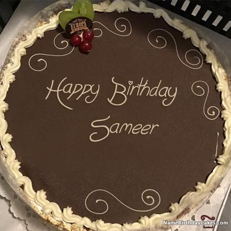 Happy Birthday Sameer Cake - Download & Share Birthday Cake For Daughter, Happy Birthday Cake Writing, Write Name On Cake, Happy Birthday Cake With Name, Happy Birthday Chocolate Cake, Birthday Cake Write Name, Happy Birthday Joe, Birthday Cake Writing, Birthday Cake With Name