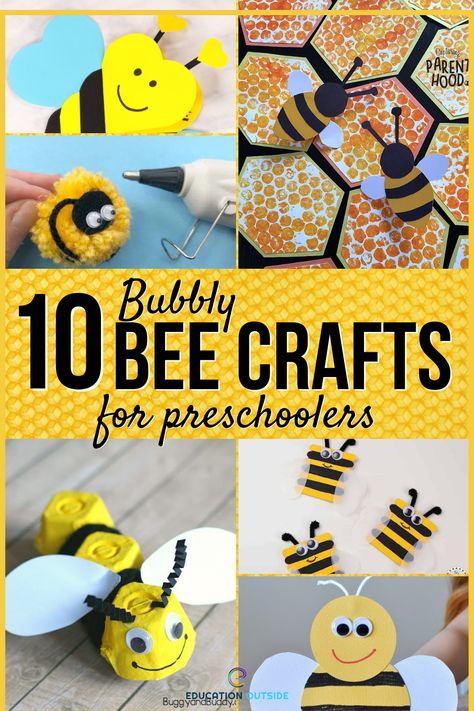 Bees are crucial in our environment. They are one of the best pollinators that help us have food on our table. Here are ten bee crafts to help children explore how amazing these animals are. Bee Attitudes Craft, Pre K Worksheets, Bilateral Coordination, Crafts For Preschoolers, Bee Photo, Heart Template, Social Emotional Skills, Bee Crafts, Emotional Skills