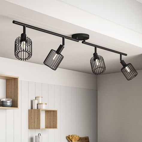 Farmhouse Track Lighting, Spare Room Office, Kitchen Rehab, Hallway Ceiling, Track Lighting Kits, Living Room Hall, Kitchen Renovation Ideas, Kitchen Lighting Ideas, Kitchen Ceiling Lights