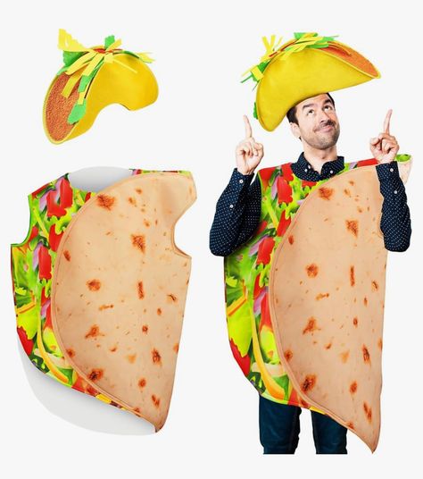 Taco Halloween Costume, Food Cosplay, Mexican Burritos, Taco Hat, Taco Costume, Spirit Halloween Costumes, Food Costumes, Dressup Party, Funny Food