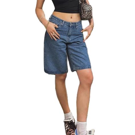 Diy Jorts From Jeans, Oversized Jean Shorts, Boyfriend Shorts Outfit, Jorts Women, Cargo Jean Shorts, Sonic Costume, Baggy Jean Shorts, Blue Cargo Shorts, Colorful Shorts