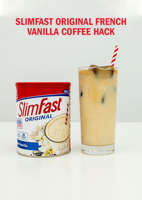 Frozen ☕ cubes + SlimFast Original French Vanilla = ❤️ *When used as part of the SlimFast Plan. Slim Fast Smoothie Recipes, Slimfast Recipes, Vanilla Smoothie Recipes, Veggie Smoothie Recipes, Slim Fast Diet Plan, Chocolate Smoothie Recipes, Slim Fast Shakes, Smoothie Benefits, Slim Fast Diet