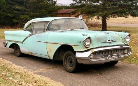 1957 Oldsmobile, Rusty Cars, Abandoned Cars, Car Illustration, Canvas Projects, Car Posters, Barn Finds, Old Trucks, Power Plant