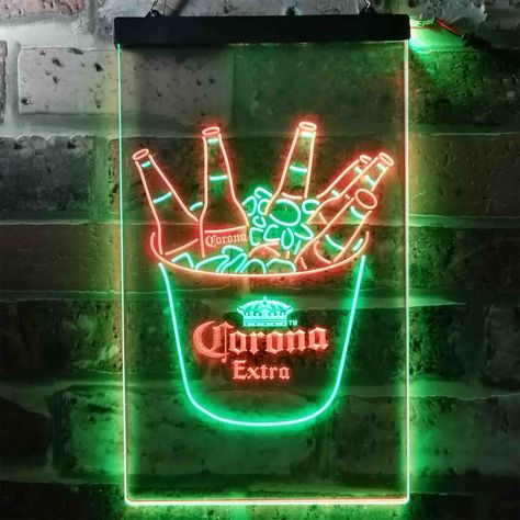 Wooden Carved Signs, Beer Bucket, Design Podcast, Bar Interior Design, Carved Signs, Bar Led, Beer Signs, Neon Design, Bar Room