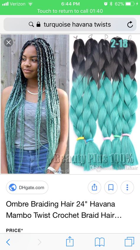 Turquoise Braids, Turquoise Blue Hair, Blue Hair Extensions, Havana Mambo Twist Crochet, Kanekalon Braids, Single Braid, Hairstyles Pictures, Colored Braids, Turquoise Hair