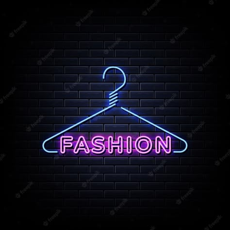 Neon Logo, Neon Sign, Premium Vector, Logo Design, Neon, Wall, Clothes, Design