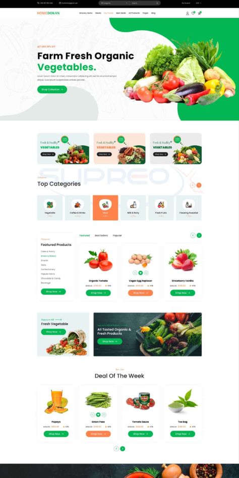 WordPress E-Commerce Website For Organic Grocery Shop Beauty Landing Page, Grocery Website, Instagram Feed Theme Layout, Landing Zone, Unique Website Design, E Commerce Design, Best Landing Pages, Organic Groceries, Ui Design Website