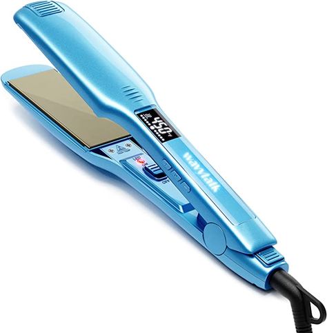 Amazon.com : Hair Straightener, 1.75 Inch Wide Titanium Flat Iron for Hair, Professional Hair Straightener with Adjustable Temp(170 ℉-450℉ ), Fast Heat Up Dual Voltage Flat Iron(Blue) : Beauty & Personal Care Flat Iron Curls Tutorial, Flat Irons Best, Vegas Lights, Titanium Flat Iron, Professional Hair Straightener, Flat Iron Curls, Thick Curly Hair, Straighten Iron, Blue Beauty