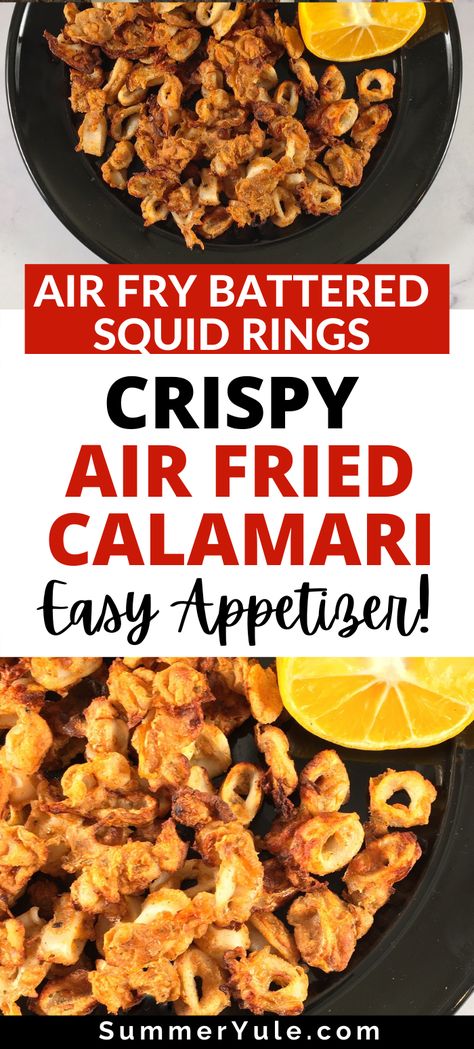 Squid Rings Recipe, Air Fryer Calamari, Fish Shack, Squid Rings, Fried Seafood, Calamari Recipes, Fried Calamari, Air Fried Food, Quick Appetizers