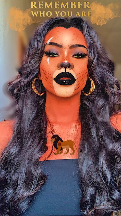 Disney Character Halloween Makeup, Scar Lion King Makeup Halloween, Scar Halloween Costumes For Women, Scar Diy Costume, Female Scar Costume Lion King, Diy Scar Costume, Two Women Costume Ideas, Tigger Makeup Halloween, Scar Disney Costume