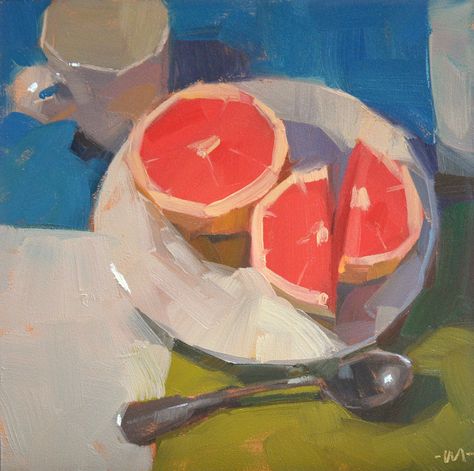 Carol Marine's Painting a Day: Grapefruit Diet Carol Marine, Marine Paint, Marine Artist, Grapefruit Diet, Marine Painting, Food Painting, Skateboard Design, Daily Painting, Painting Still Life