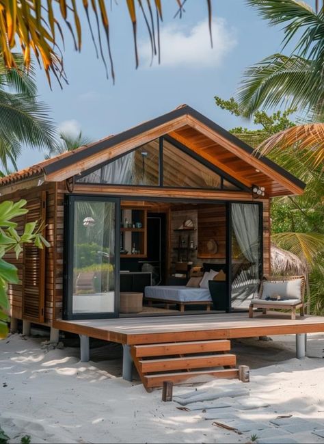 Coastal Tiny House, Resort Bungalow, Tiny Villa, Island Bungalow, Small House Style, Resort Design Plan, Tiny Beach House, Tiny Loft, Small Beach Houses