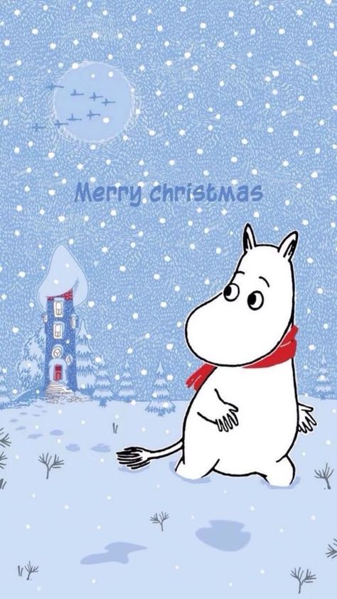 Winter Drawing Wallpaper, Moomin Winter Wallpaper, Moomin Halloween, Moomin Lockscreen, Moomin Winter, Moomin Wallpaper, Cartoon Hippo, Moomin Mugs, Moomin Valley