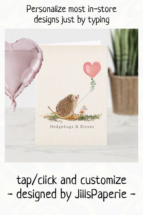 Mushroom Valentine, Hedgehog Mushroom, Secret Valentine, Hugs Kisses, School Kids, Valentine Card, Hugs And Kisses, Diy Business, Store Design