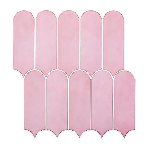 Pink Backsplash, Feather Mosaic, Temporary Kitchen, Stick On Wall Tiles, Removable Backsplash, Stick Tile Backsplash, Peel Stick Backsplash, Peel And Stick Backsplash, Stick Backsplash