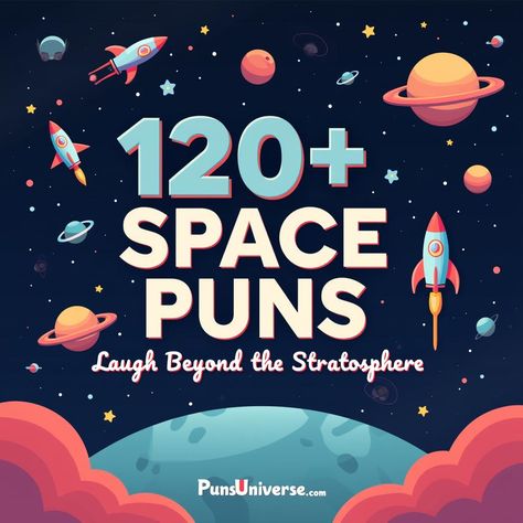 🌌 Blast off into laughter with "120+ Space Puns: Laugh Beyond the Stratosphere!" From aliens to astronauts, these celestial chuckles are out of this world! 🚀 Perfect for pun lovers and space enthusiasts alike. Prepare for a cosmic comedy journey that’s supernova-level funny! 🌟 #puns #SpaceHumor #AstronomyLaughs #FunnyPuns #GalacticGiggles #CosmicFun Uranus Jokes, Physics Puns, Space Jokes, Witch Puns, Space Puns, Music Puns, Christmas Puns, Cat Puns, Jokes Hilarious