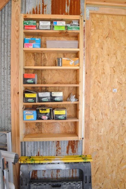 Barn Garage Walls and Ceiling NewlyWoodwards06 Nail Storage Ideas, Short Cabinet, Organization Refrigerator, Tool Storage Ideas, Garden Tool Rack, Organization Garage, Supply Organization, Garage Tool Organization, Holiday Organization