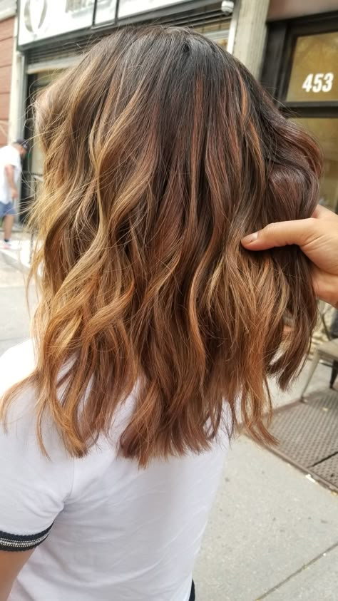 Bronde Balayage With Copper, Brown Balayage With Copper Tones, Brunette Red Blonde Balayage, Copper Brunette Hair Balayage, Ash Brown Copper Balayage, Bronde Balayage Copper, Brown Hair With Copper Tones, Brunette Copper Hair Balayage, Light Copper Balayage Brunette