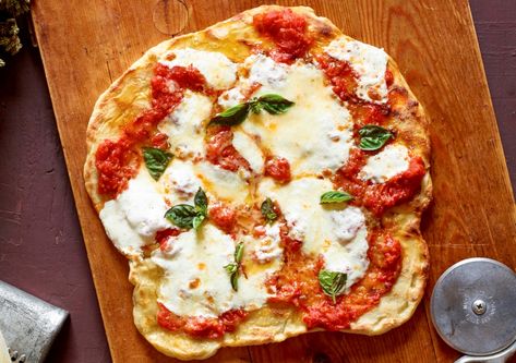 Lidia's Recipes, Cheesy Pasta Recipes, Pasta Pie, Lidia Bastianich, Cheesy Pasta, Grilled Pizza, Healthy Pizza, Pizza Recipes Dough, Cooking Light